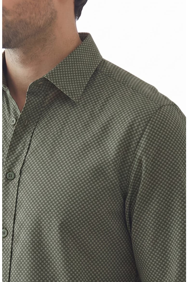 Long Sleeve Performance Print Shirt, Alternate, color, 33 OLIVE