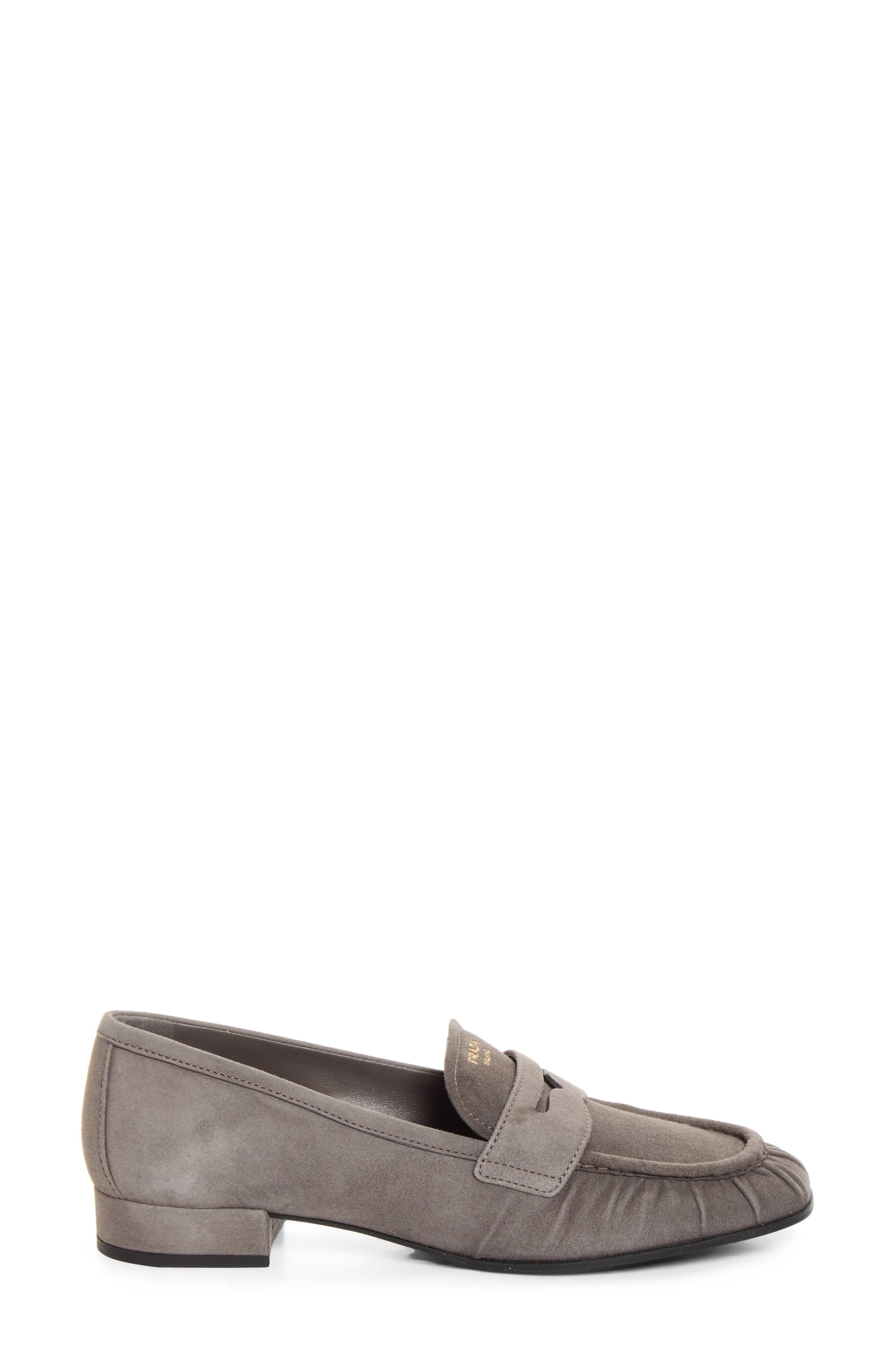 Ruched Penny Loafer, Alternate, color, GRAFITE