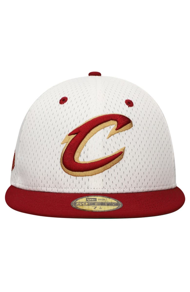 New Era Men's New Era White/Wine Cleveland Cavaliers Throwback 2Tone 59FIFTY Fitted Hat, Alternate, color, White