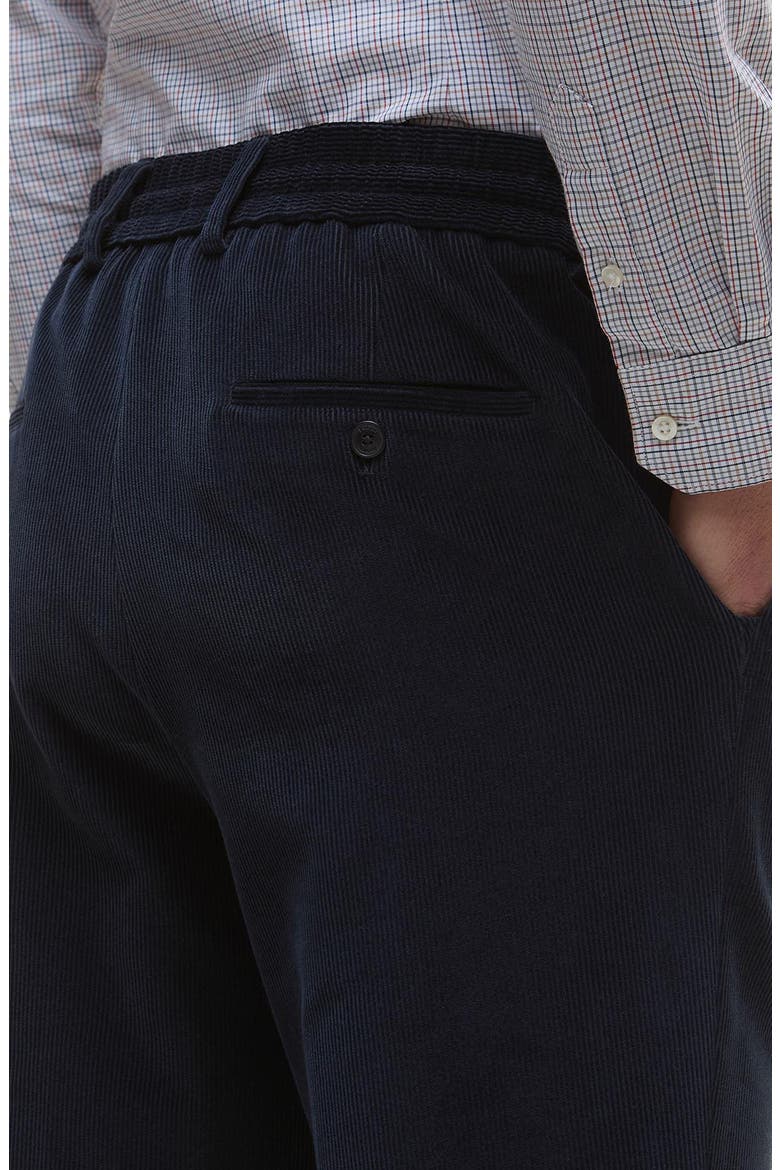 Wallington Pleated Stretch Corduroy Suit Pants, Alternate, color, NAVY
