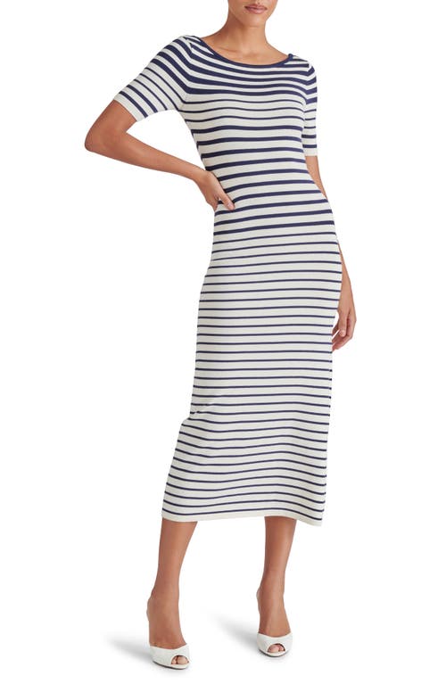 Steve Madden Selah Stripe Knit Midi Dress In Ivory Stripe