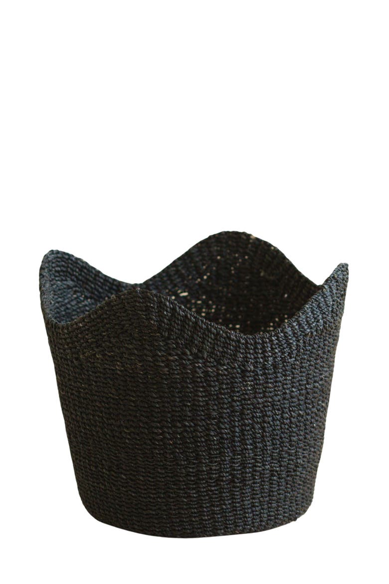 Scallop Edge Storage Basket, Main, color, Black