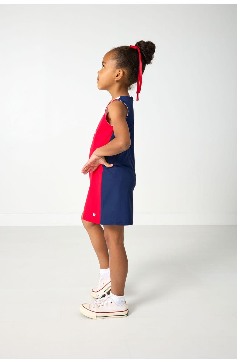 Courtside Kids Split Play Dress, Alternate, color, Red/White