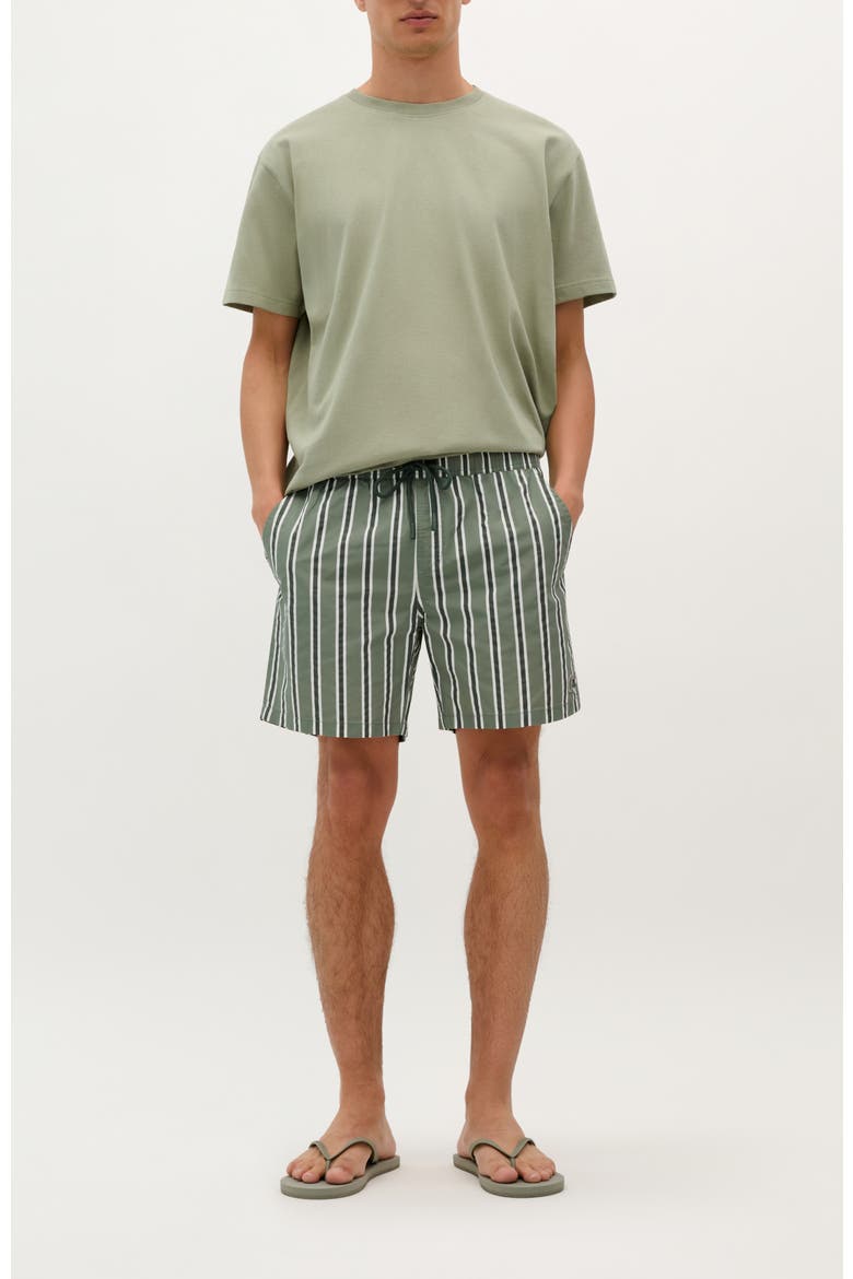 Stripes Swimsuit, Alternate, color, Khaki