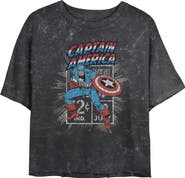 Marvel Junior's Captain Comic Stamp Short Sleeve Cropped T-Shirt