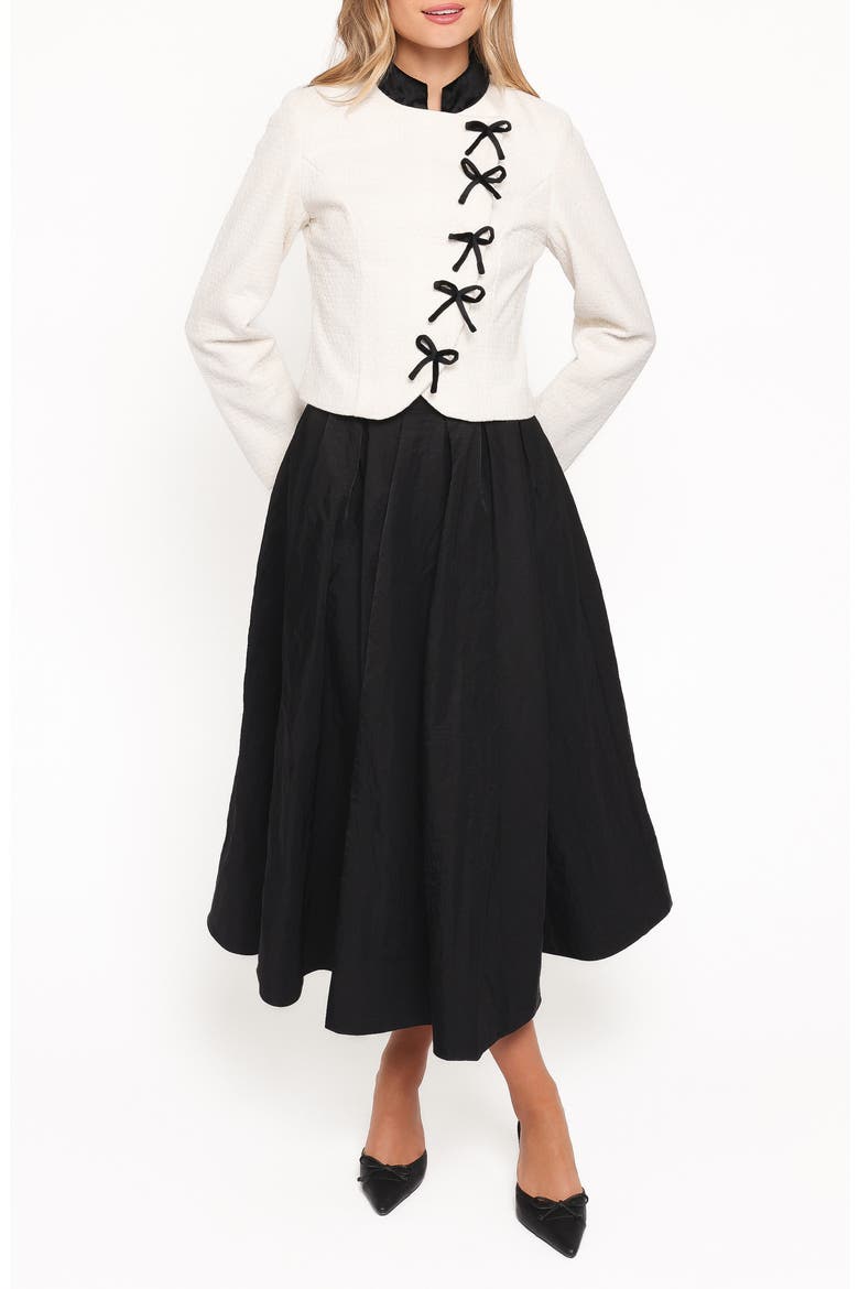 Jorah Bow Detail Crop Jacket, Alternate, color, CREAM