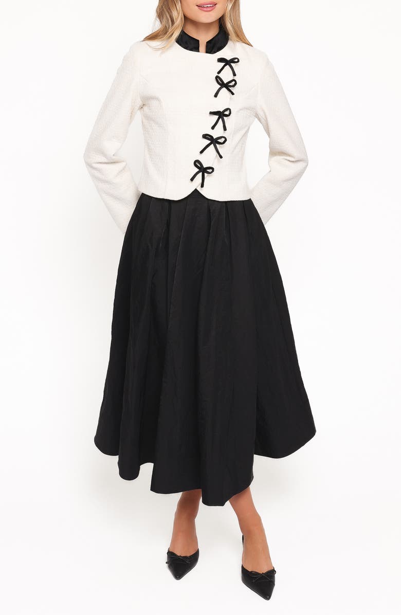 Petal & Pup Jorah Bow Detail Crop Jacket, Alternate, color, Cream