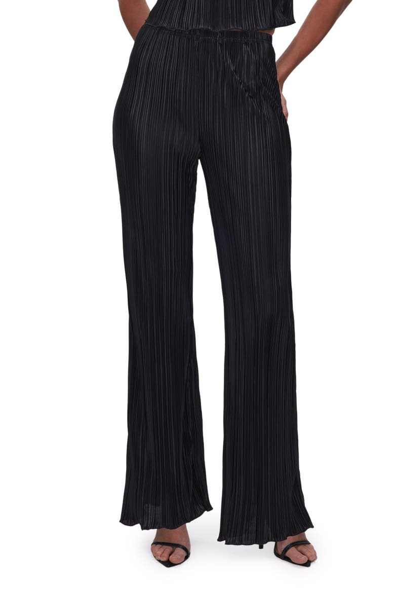 Always Fits High Waist Plissé Pants, Main, color, BLACK001