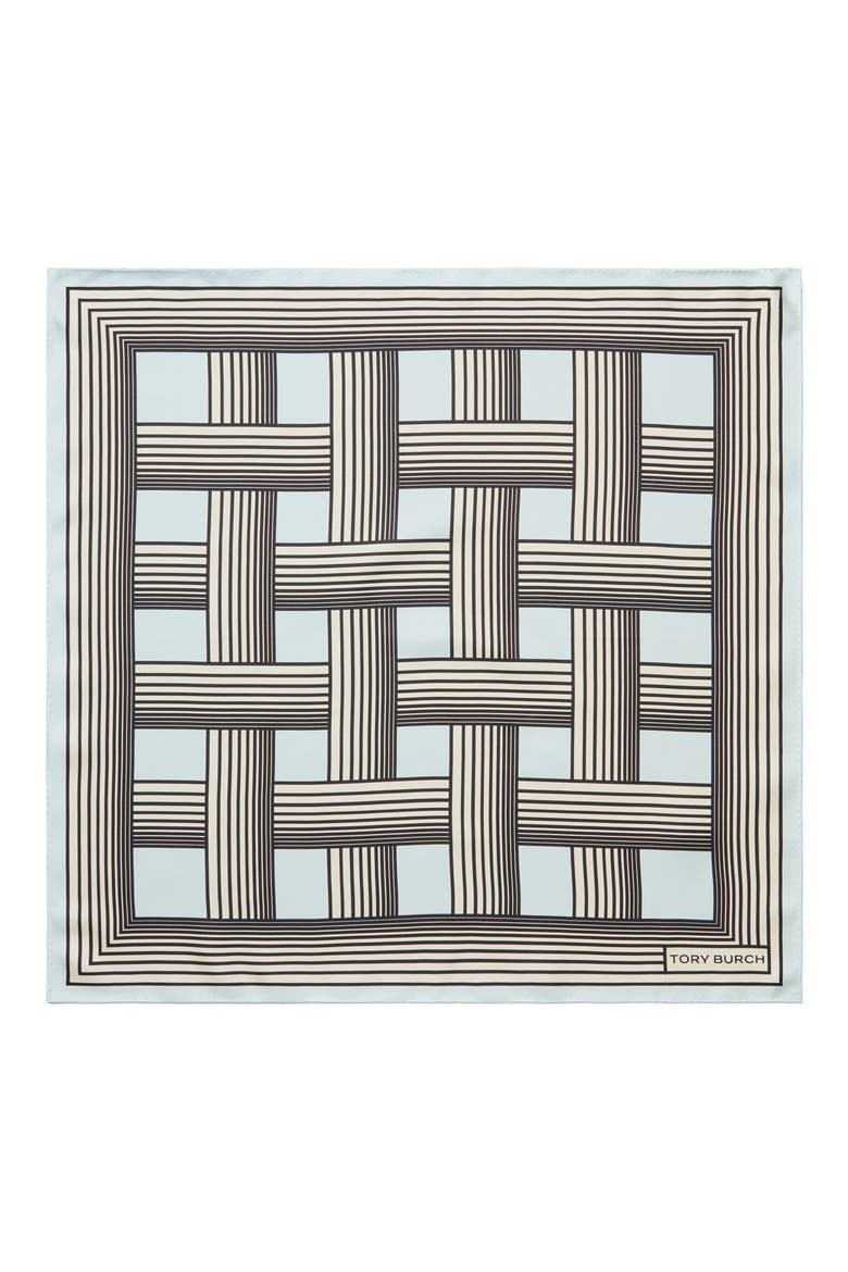 Gradual Stripe Square Silk Neckerchief, Alternate, color, GRADUAL STRIPE BLUE