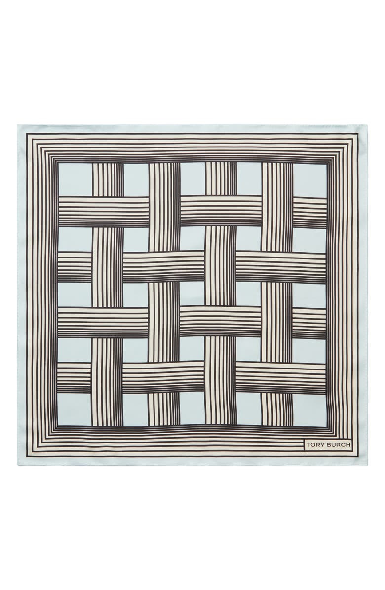 Tory Burch Gradual Stripe Square Silk Neckerchief, Alternate, color, Gradual Stripe Blue