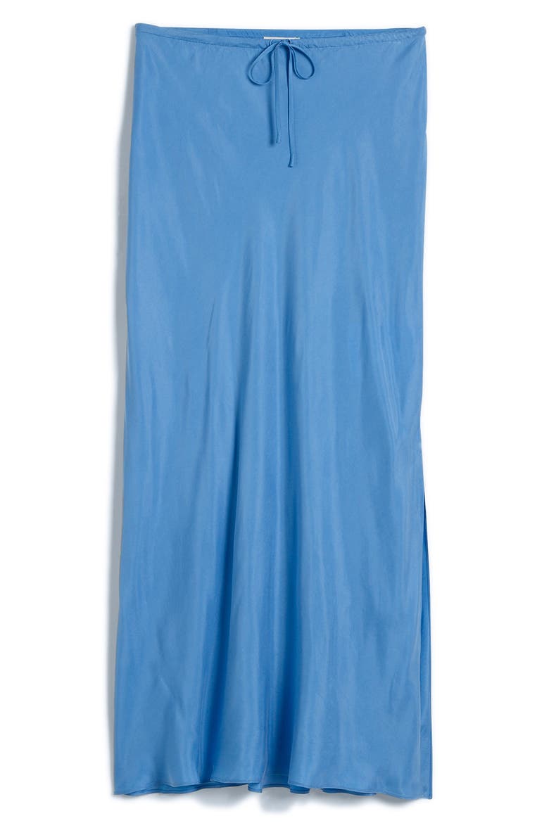 Drawstring Maxi Slip Skirt, Alternate, color, CELESTE