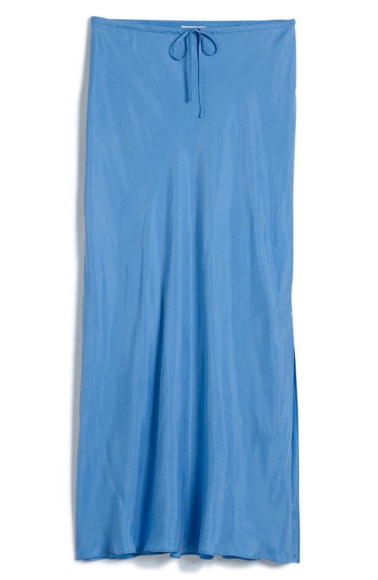Madewell Drawstring Maxi Slip Skirt, Alternate, color, Celeste
