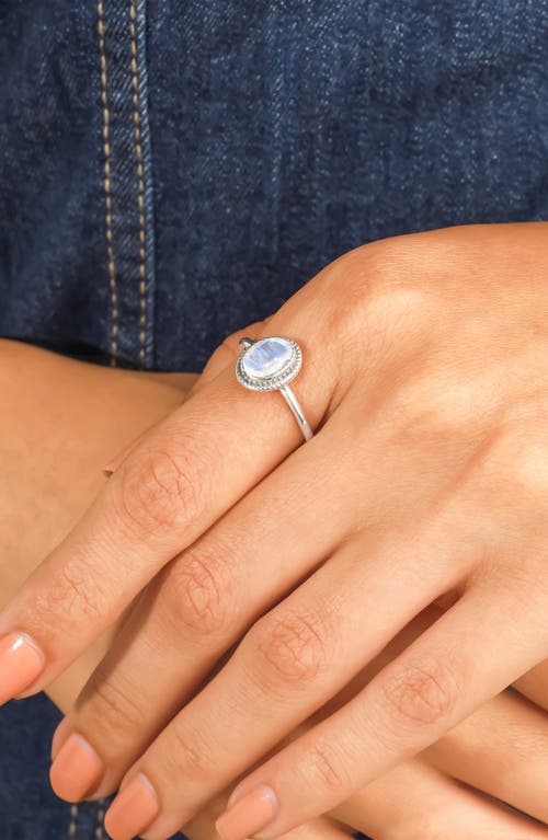 Ys Gems Oval Solitaire Ring In Blue