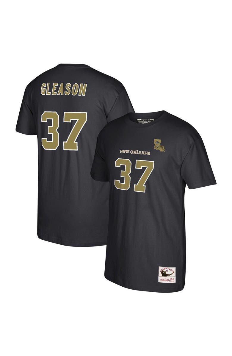 Mitchell & Ness Men's Mitchell & Ness Steve Gleason Black New Orleans Saints 2006 Retired Player Name & Number T-Shirt, Main, color,