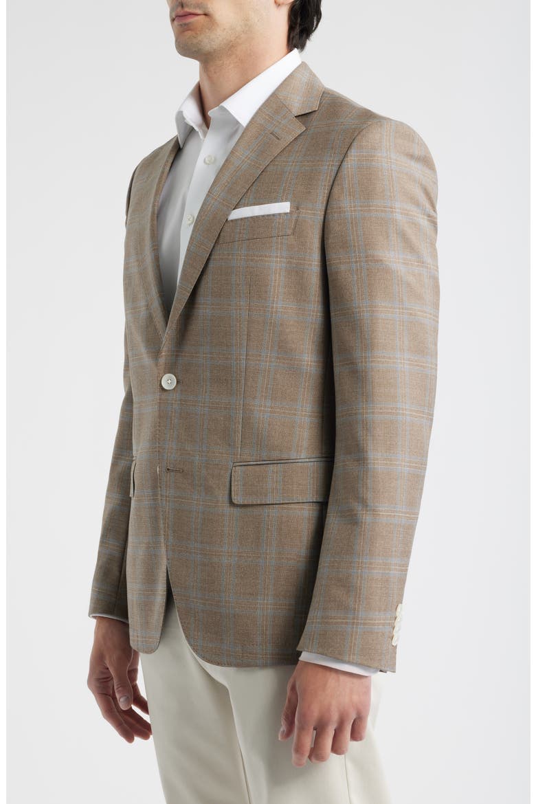 Hutson Slim Fit Brown Plaid Wool Sport Coat, Alternate, color, OPEN BROWN
