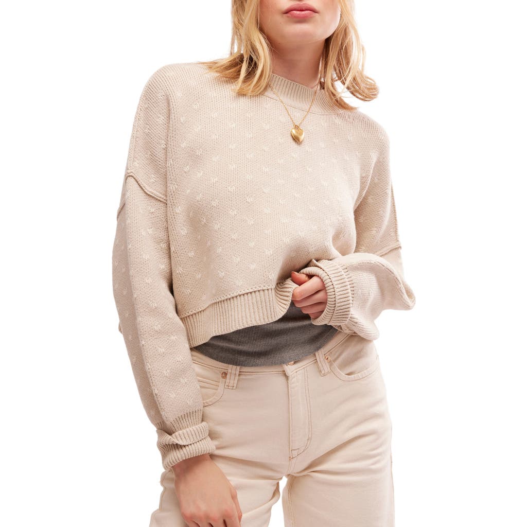 Free People Easy Street Oversize Crop Sweater In Oatmeal Combo