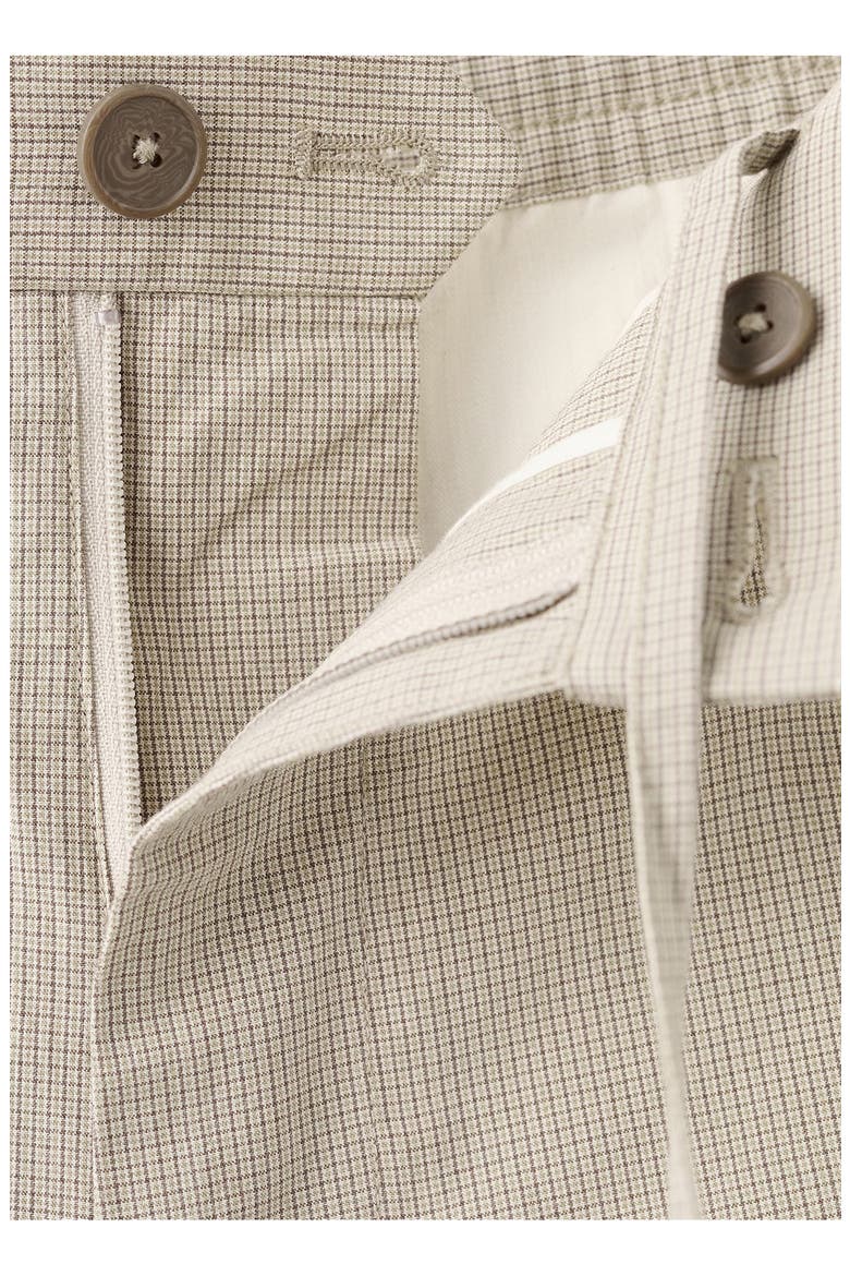 Slim Fit Microcheck Cotton Shorts, Alternate, color, BEIGE