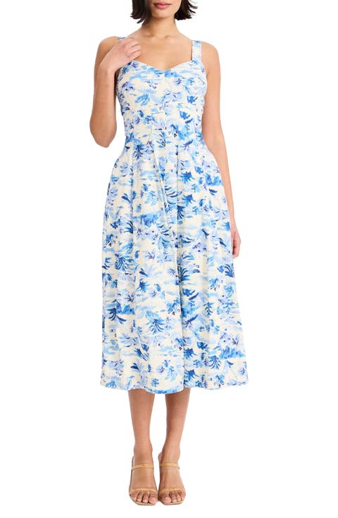 Sleeveless Linen Blend Midi Dress