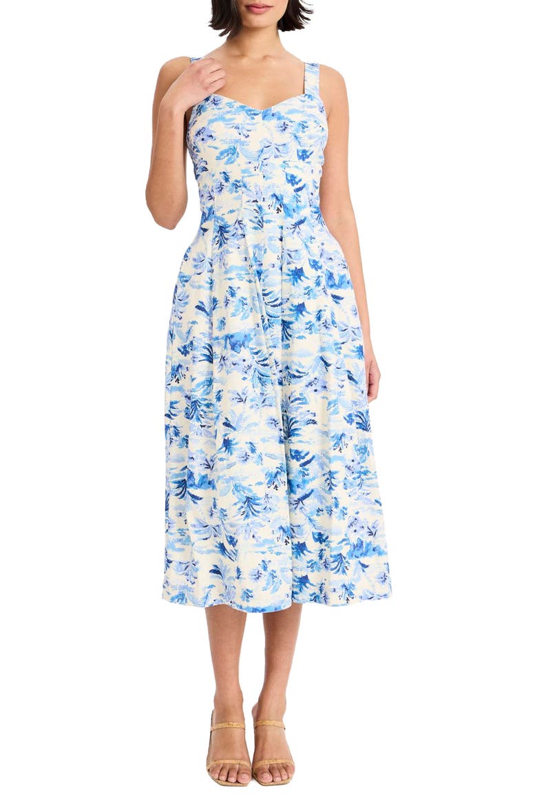 fit & flare sleeveless linen-blend midi dress Old Navy Women's Fit & Flare Sleeveless Linen-Blend Midi Dress - Green