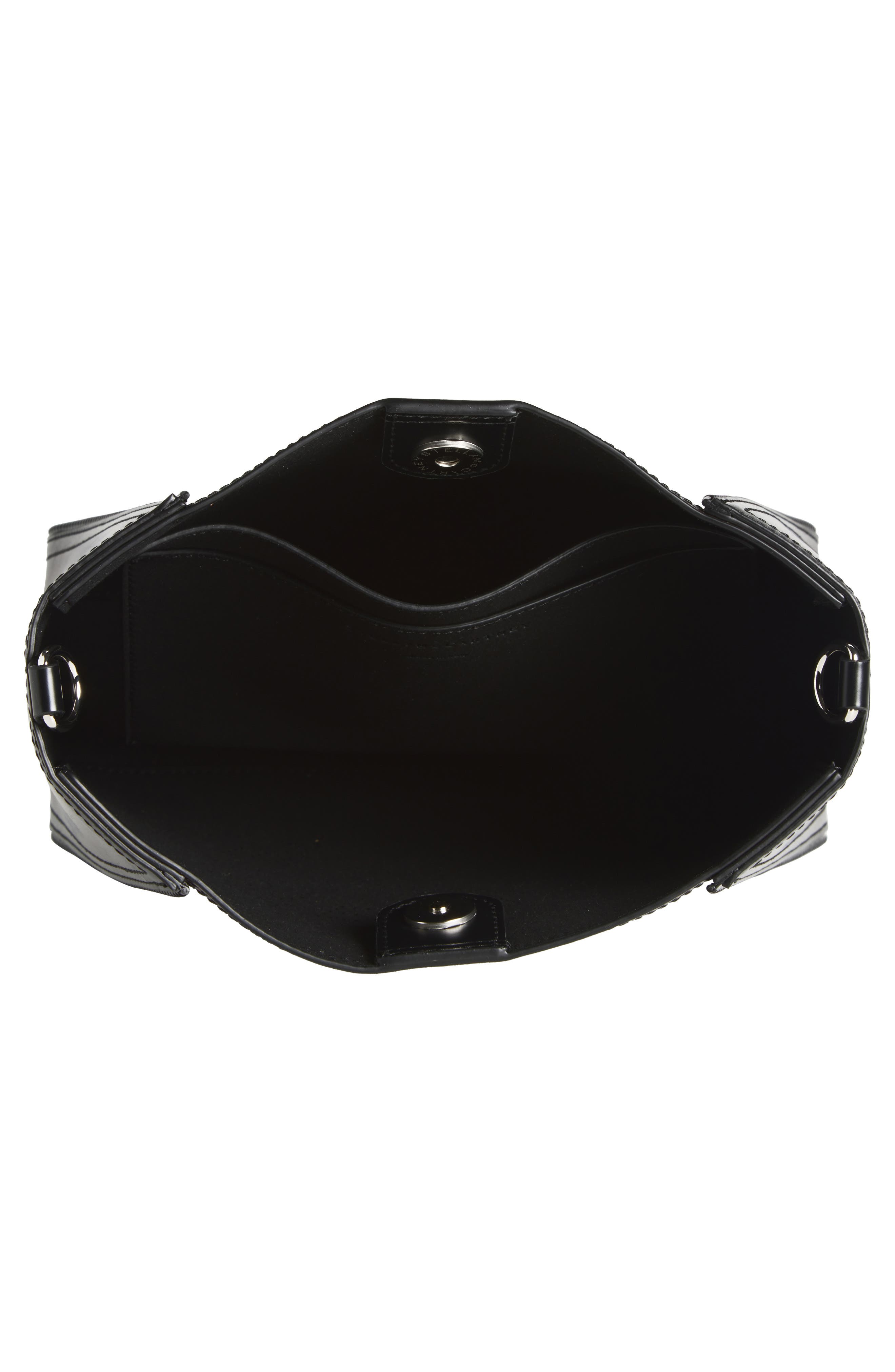 Stella McCartney Logo Faux Leather Crossbody Bag, Alternate, color, Black Brown