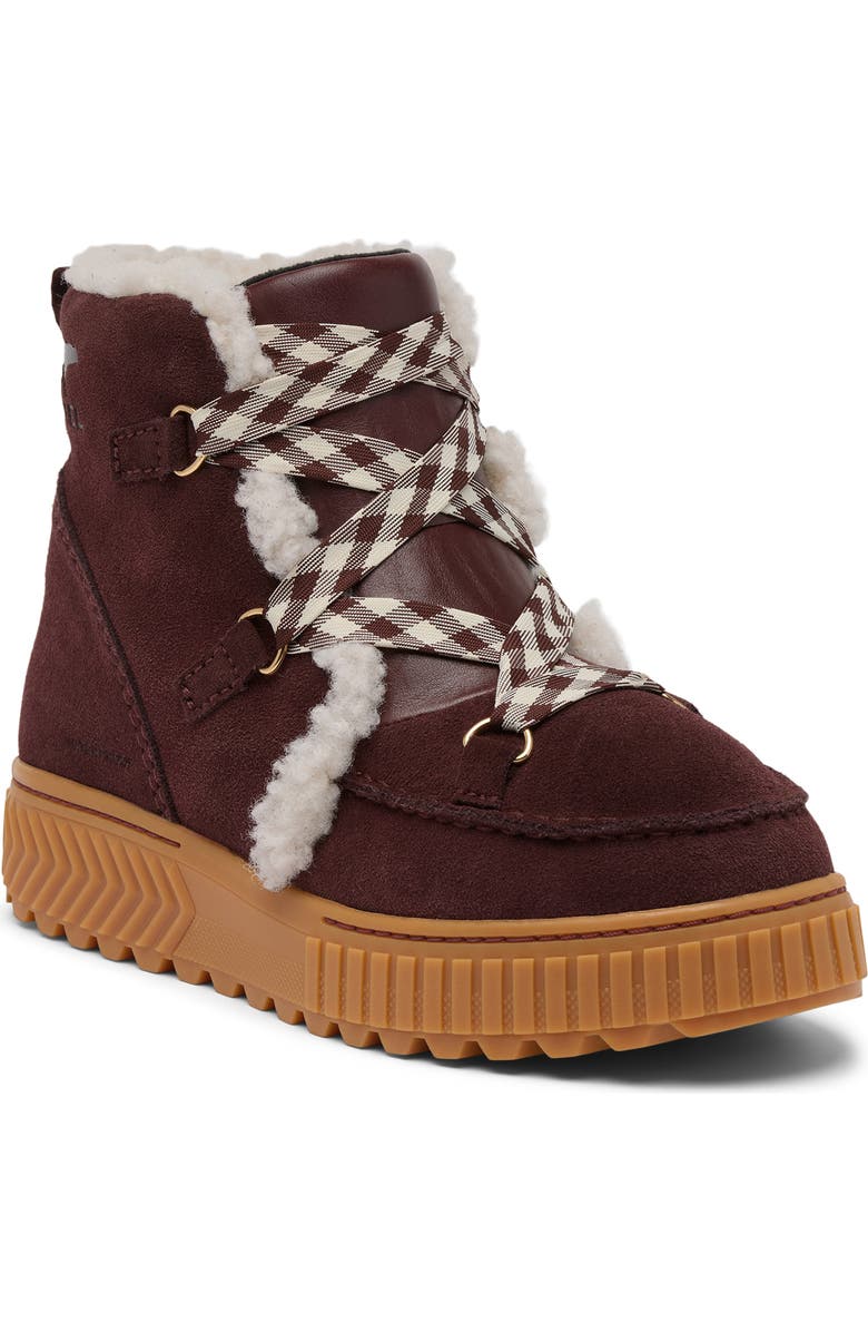 SOREL One Ave<sup>™</sup> Alpine Faux Fur Trim Waterproof Boot, Main, color, Redwood/ Gum