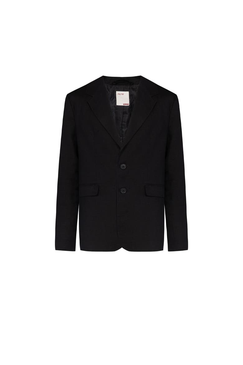 Daydreamers Linen Suit Blazer, Main, color, black