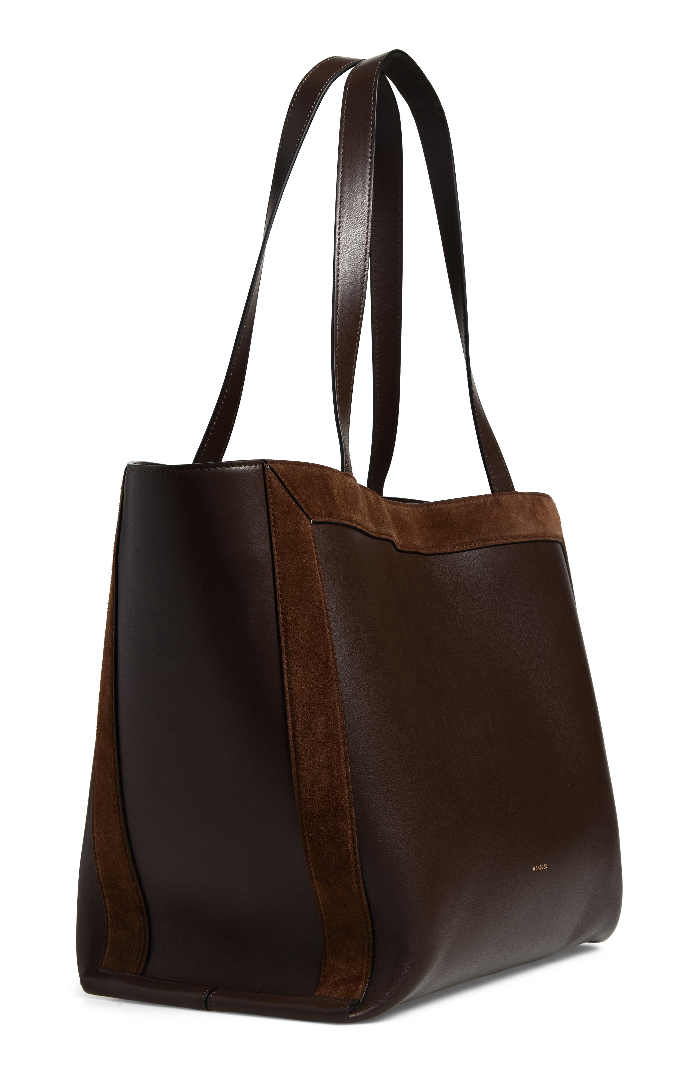 Medium Ida Leather Tote, Alternate, color, PALISSANDER SUEDE