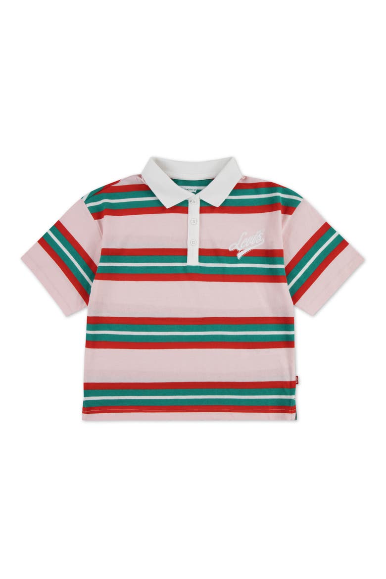 Kids' Stripe Polo, Main, color, CYRSTAL ROSE