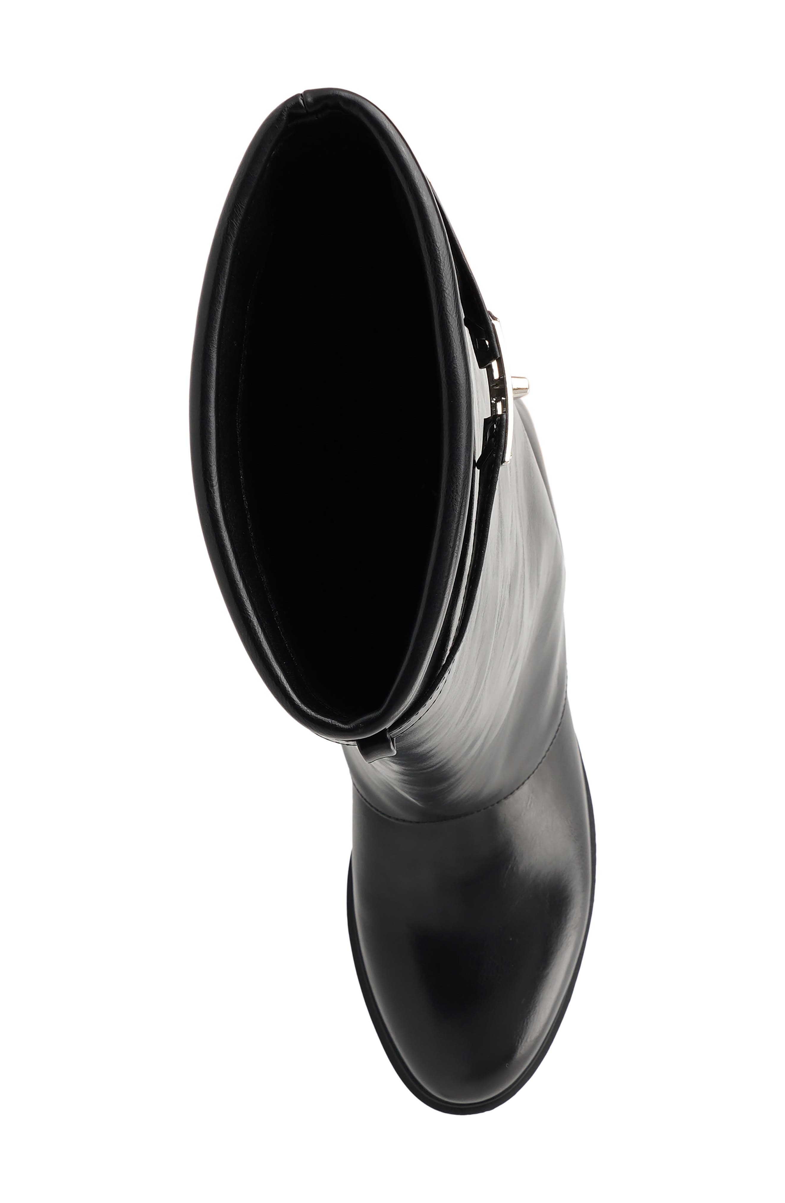Yana Faux Leather Knee High Boot, Alternate, color, BLACK
