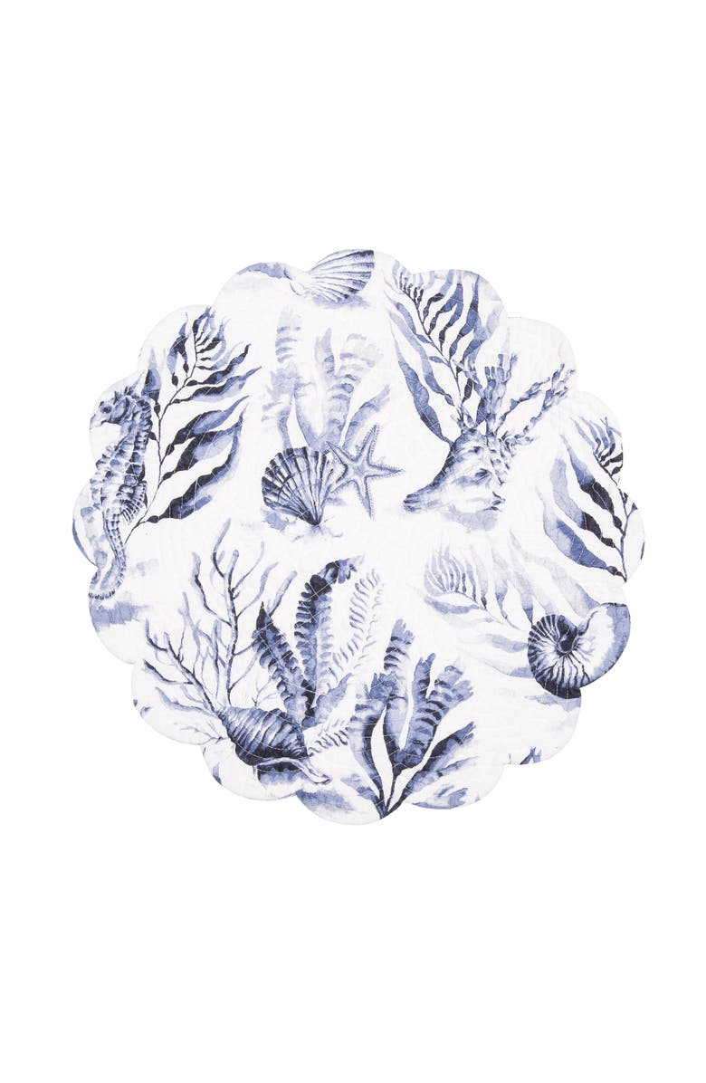 C&F Home Midnight Lagoon Round Placemats Set of 6, 17", Alternate, color, Blue