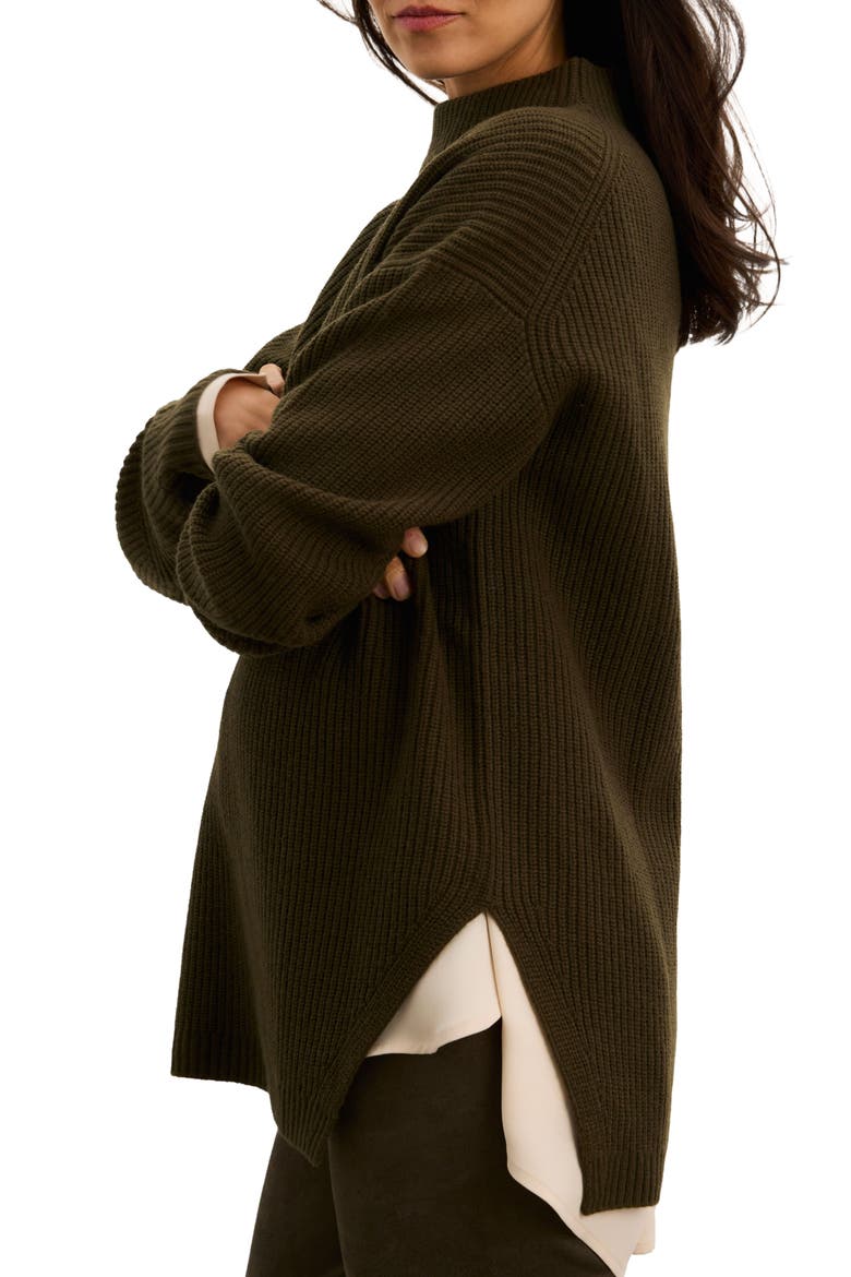 The Cozy Shaker Turtleneck, Alternate, color, Olive