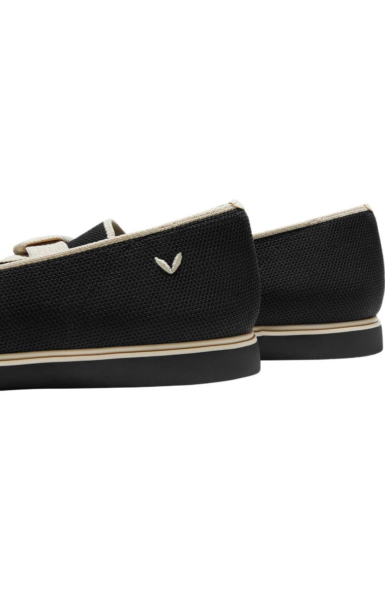 VIVAIA Water-Repellent Pointed-Toe Bow Loafers, Alternate, color, Black Ivory