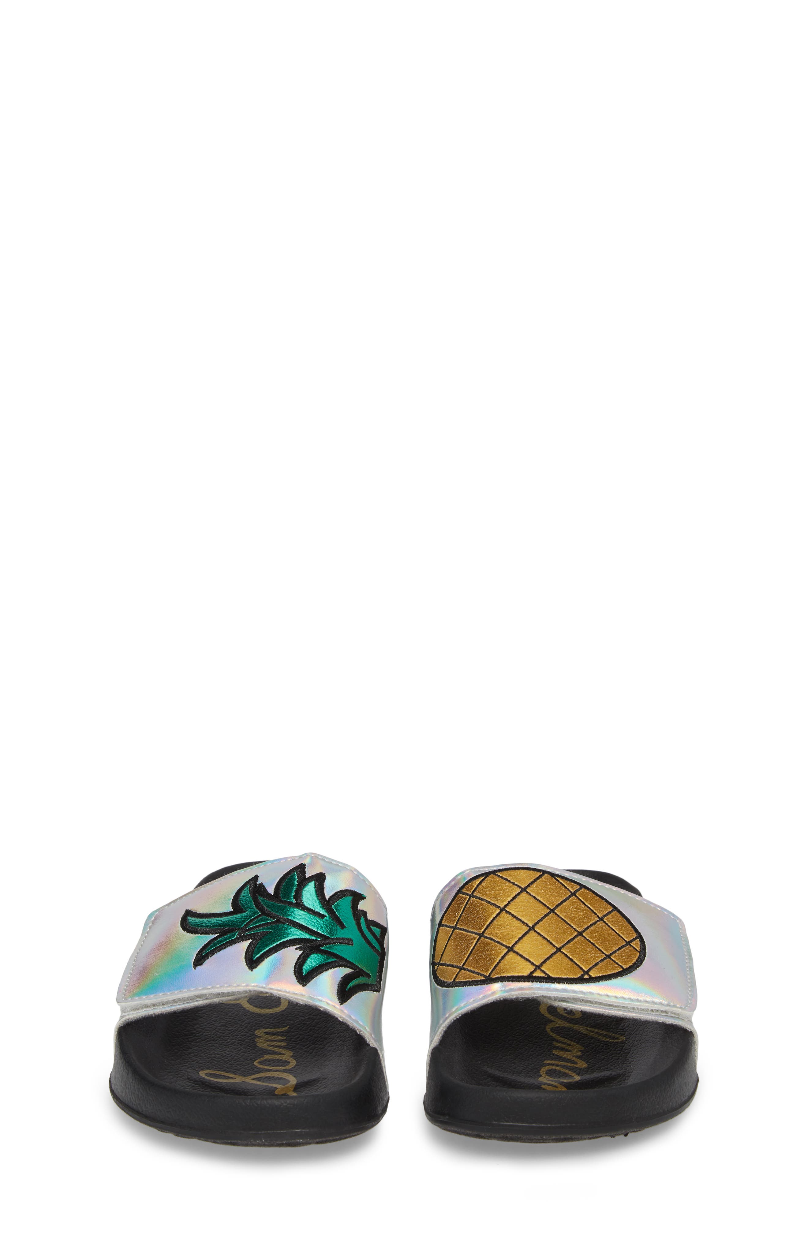 Sam Edelman Mackie Pineapple Metallic Slide Sandal, Alternate, color, 