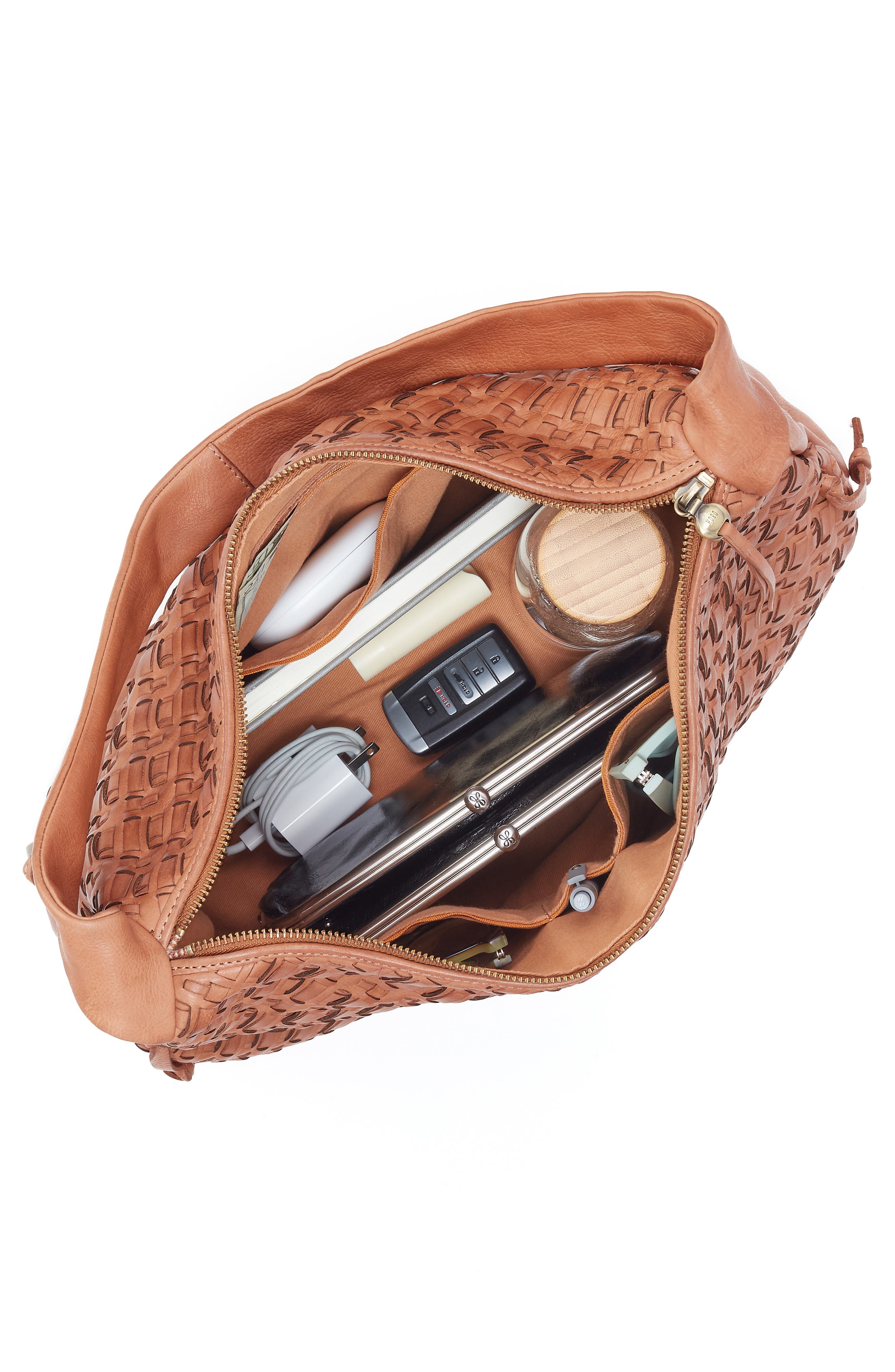 HOBO Kori Woven Leather Hobo, Alternate, color, Harvest Wheat