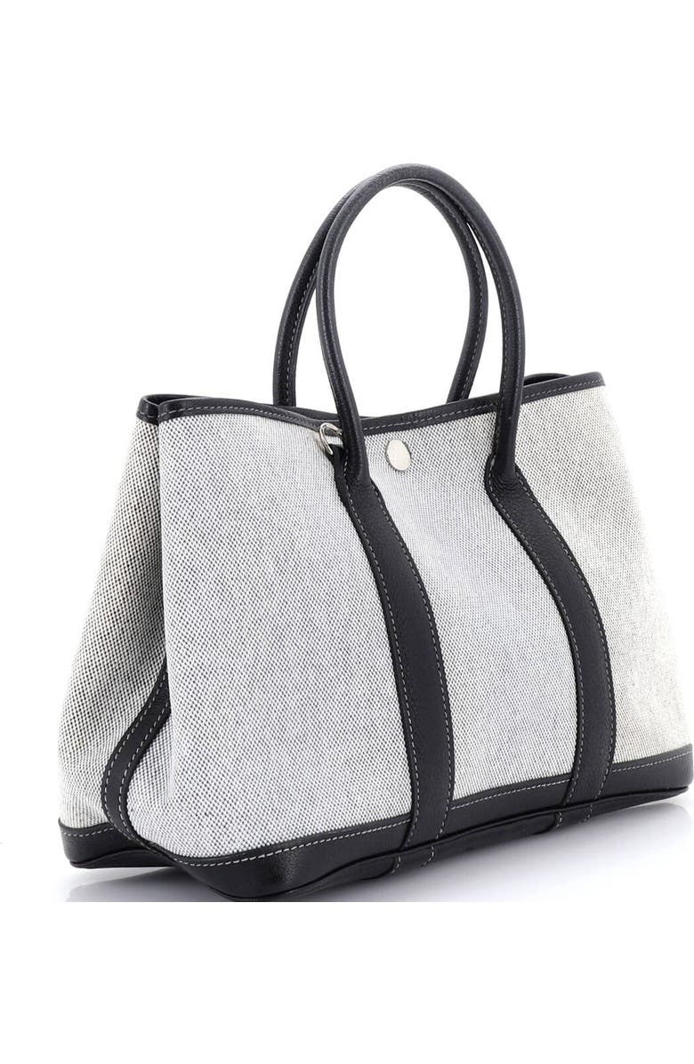 Pre-Owned Hermes Garden Party Tote Toile and Leather 30, Alternate, color, Noir