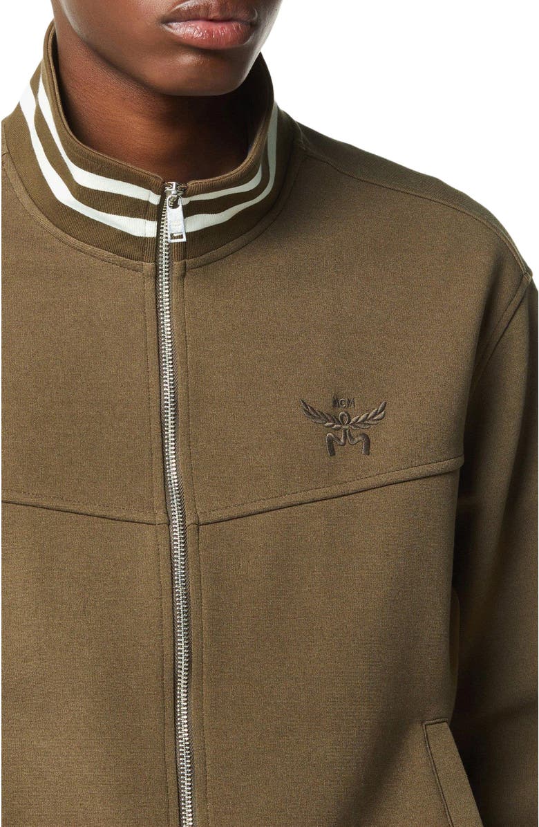 MCM Essential Logo Ponte Track Jacket, Alternate, color, Green