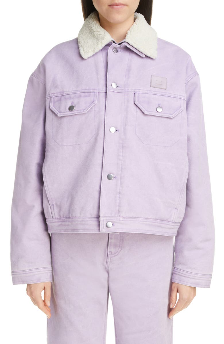 Acne Studios Orsan Face Padded Canvas Trucker Jacket, Main, color, 