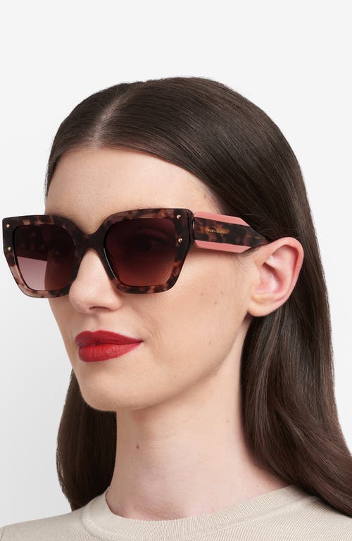 Carolina Herrera Her 53mm Gradient Square Geometric Sunglasses In Brown