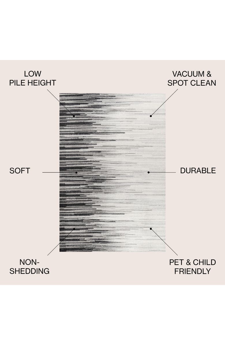 JONATHAN Y Linear Modern Half-Stripe Area Rug, Alternate, color, Gray/Cream