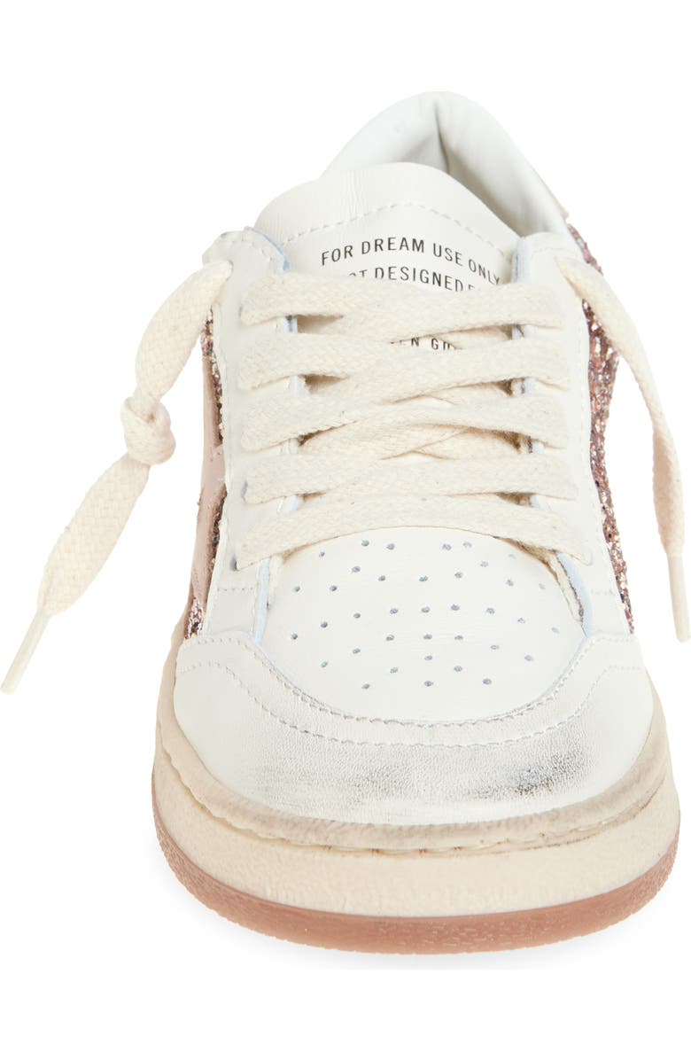Golden Goose Kids' Ball Star Glitter Low Top Sneaker, Alternate, color, Peach/ Beige/ White