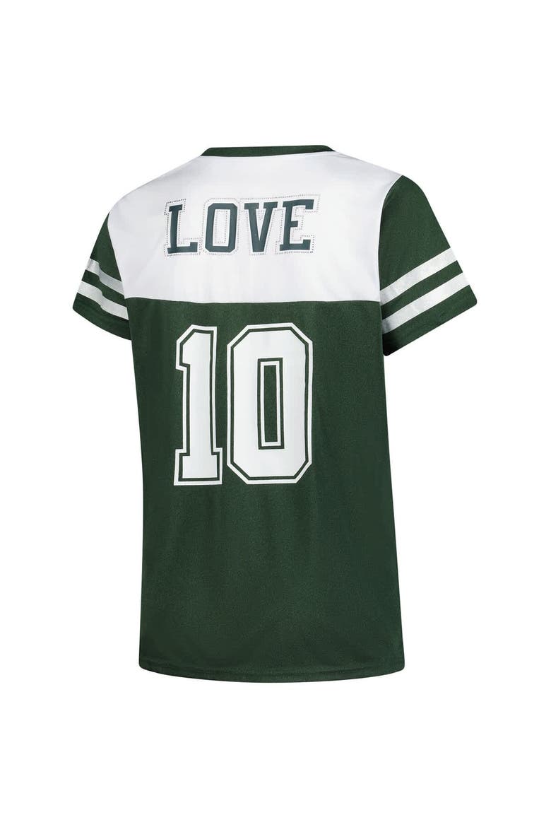 Women's Fanatics Jordan Love White Green Bay Packers Plus Size Bling Raglan V-Neck T-Shirt, Alternate, color, White