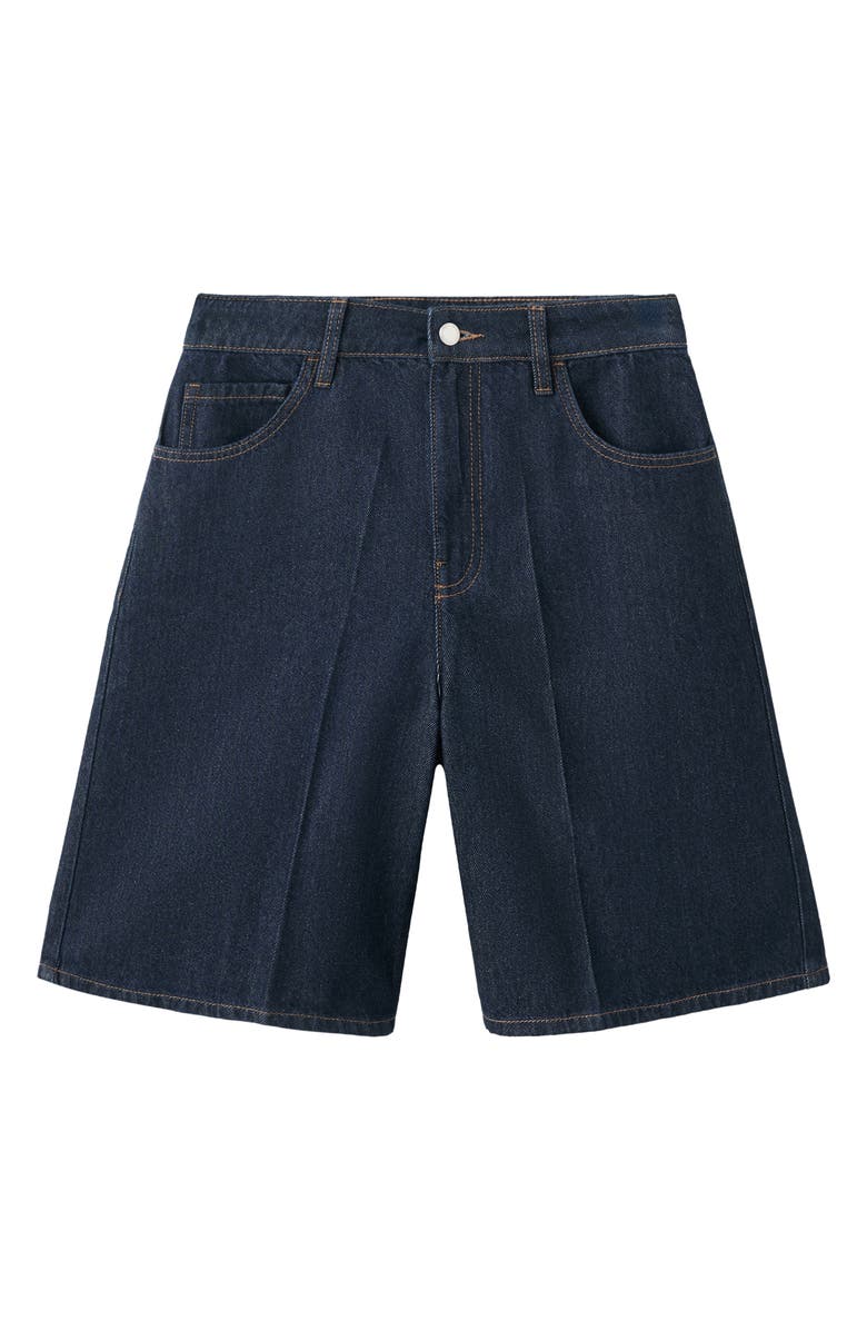 MANGO High Waist Mid Thigh Denim Shorts, Alternate, color, 