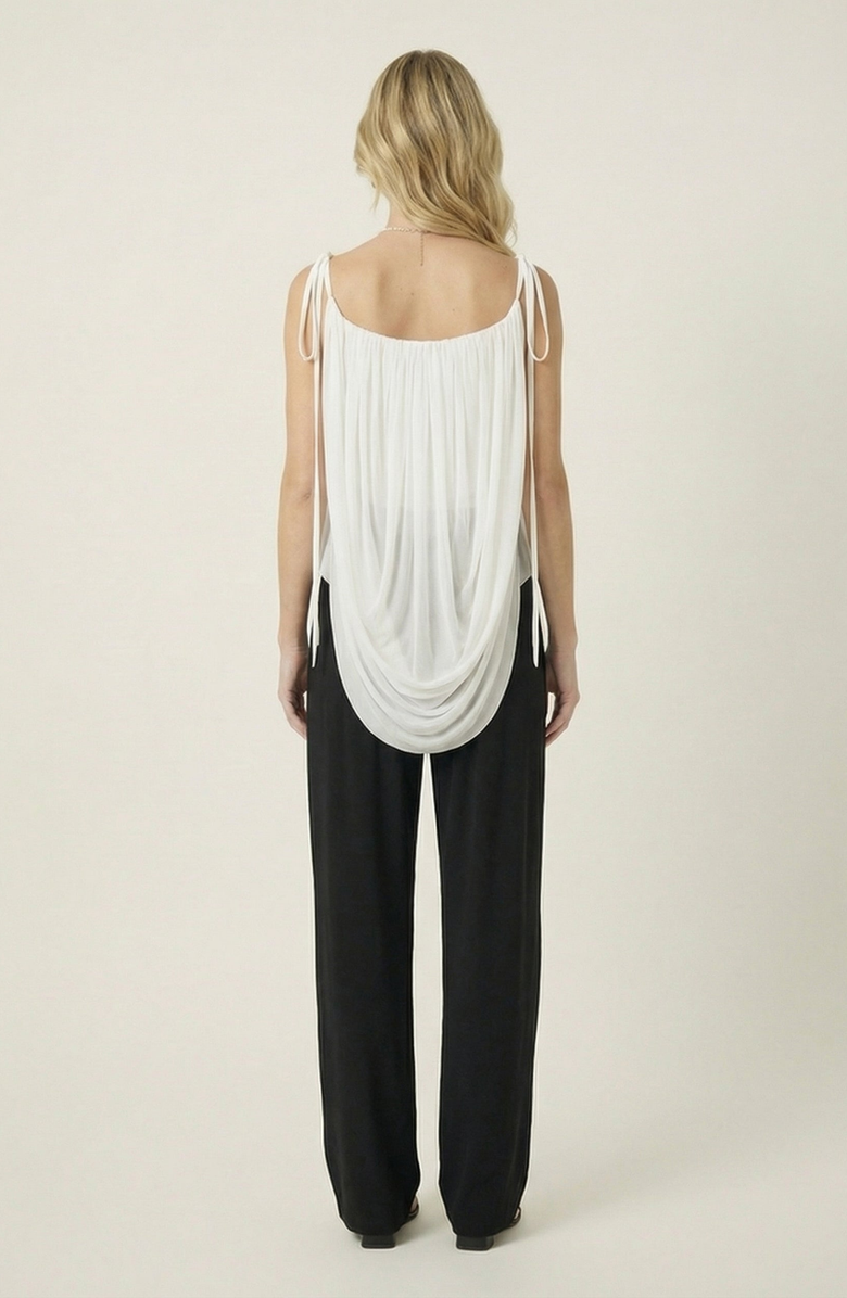 Modenaire Draped Sweetheart Chiffon Camisole Top, Alternate, color, Ivory