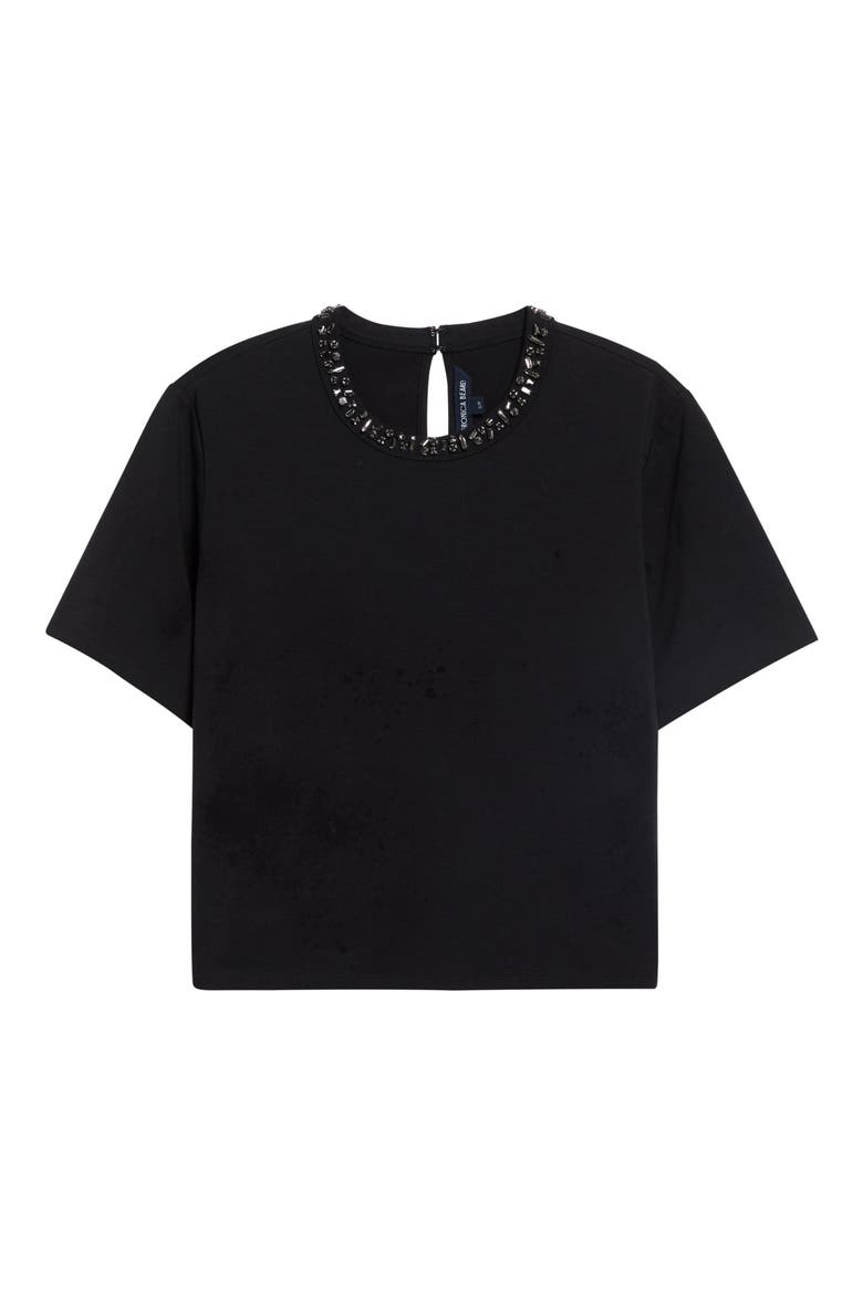 Sebastian Embellished Jewel Neck T-Shirt, Alternate, color, BLACK