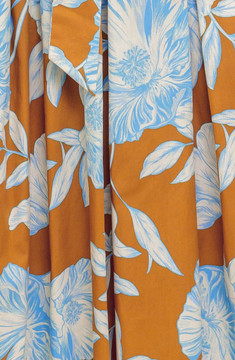 FLYING TOMATO Print Midi Shirtdress, Alternate, color, Brown Blue