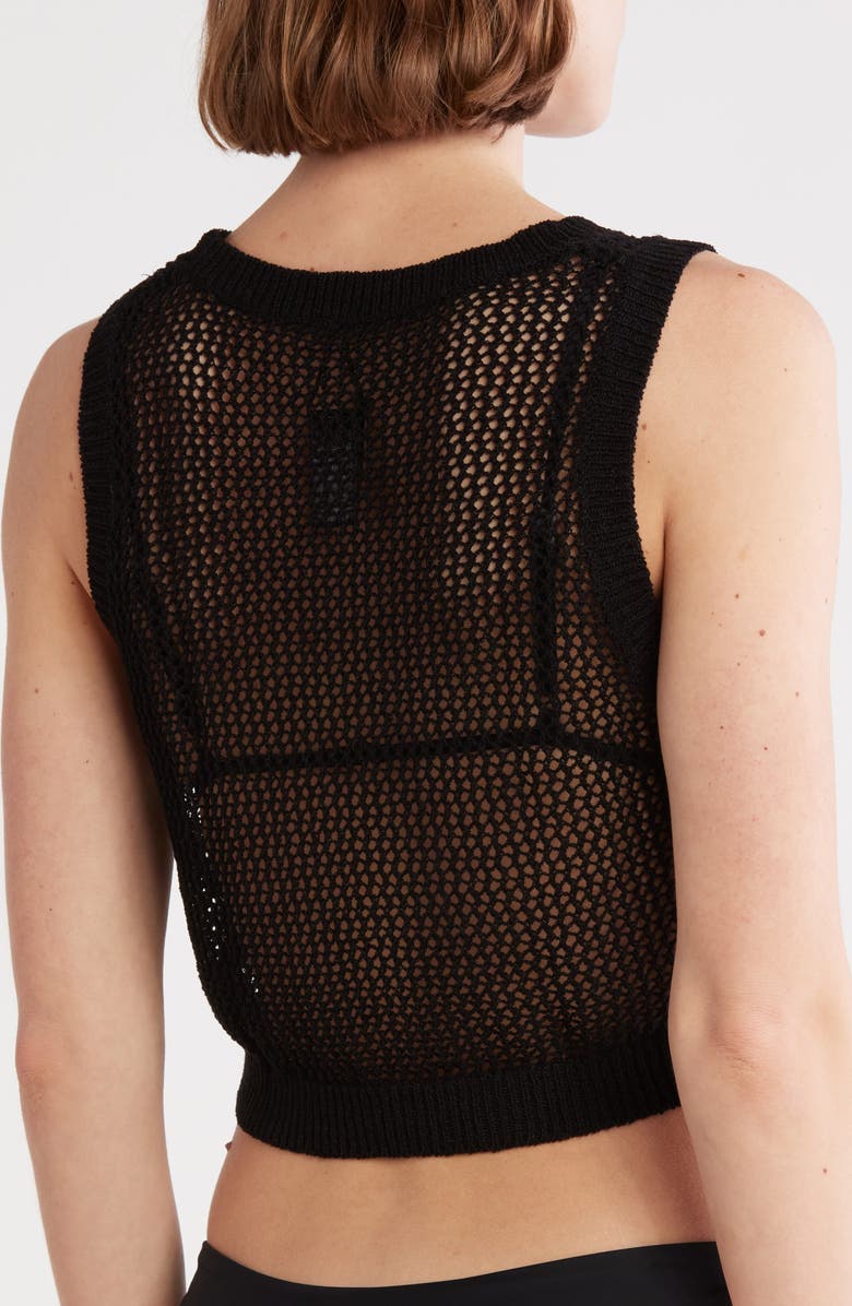 VYB Open Knit Crop Cover-Up Top, Alternate, color,