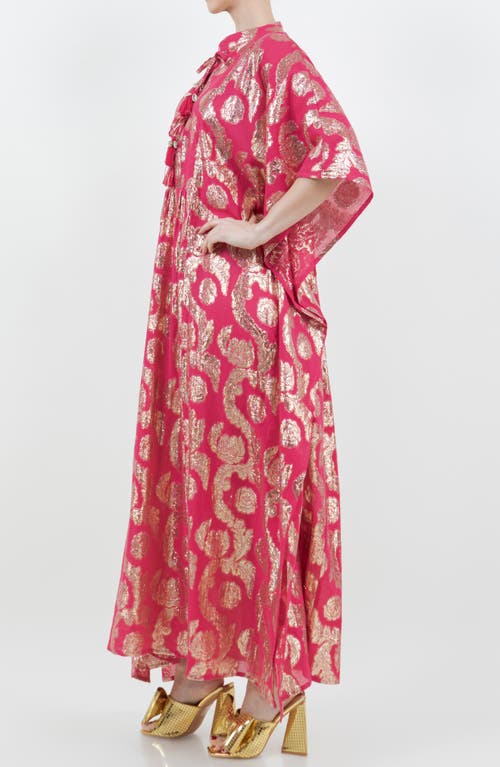 Meghan La Palm Springs Caftan Maxi Dress In Pomegranate Gold