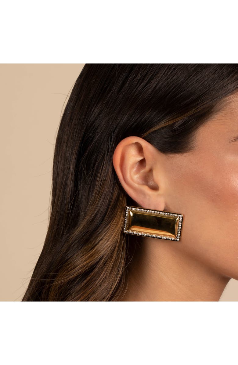 BY ADINA EDEN Pave Outlined Rectangular Statement Stud Earring, Alternate, color, 