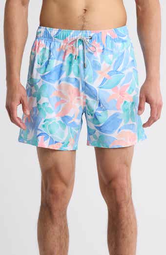 Vintage Summer Watercolor Floral Stretch Volley Swim Shorts
