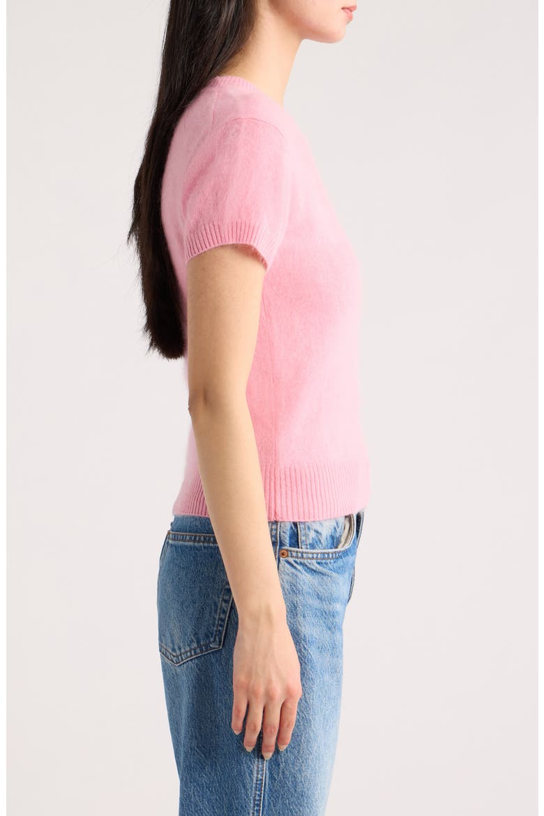 Darcy Brushed Cashmere Short Sleeve Sweater, Alternate, color, BRUSHED TAFFY